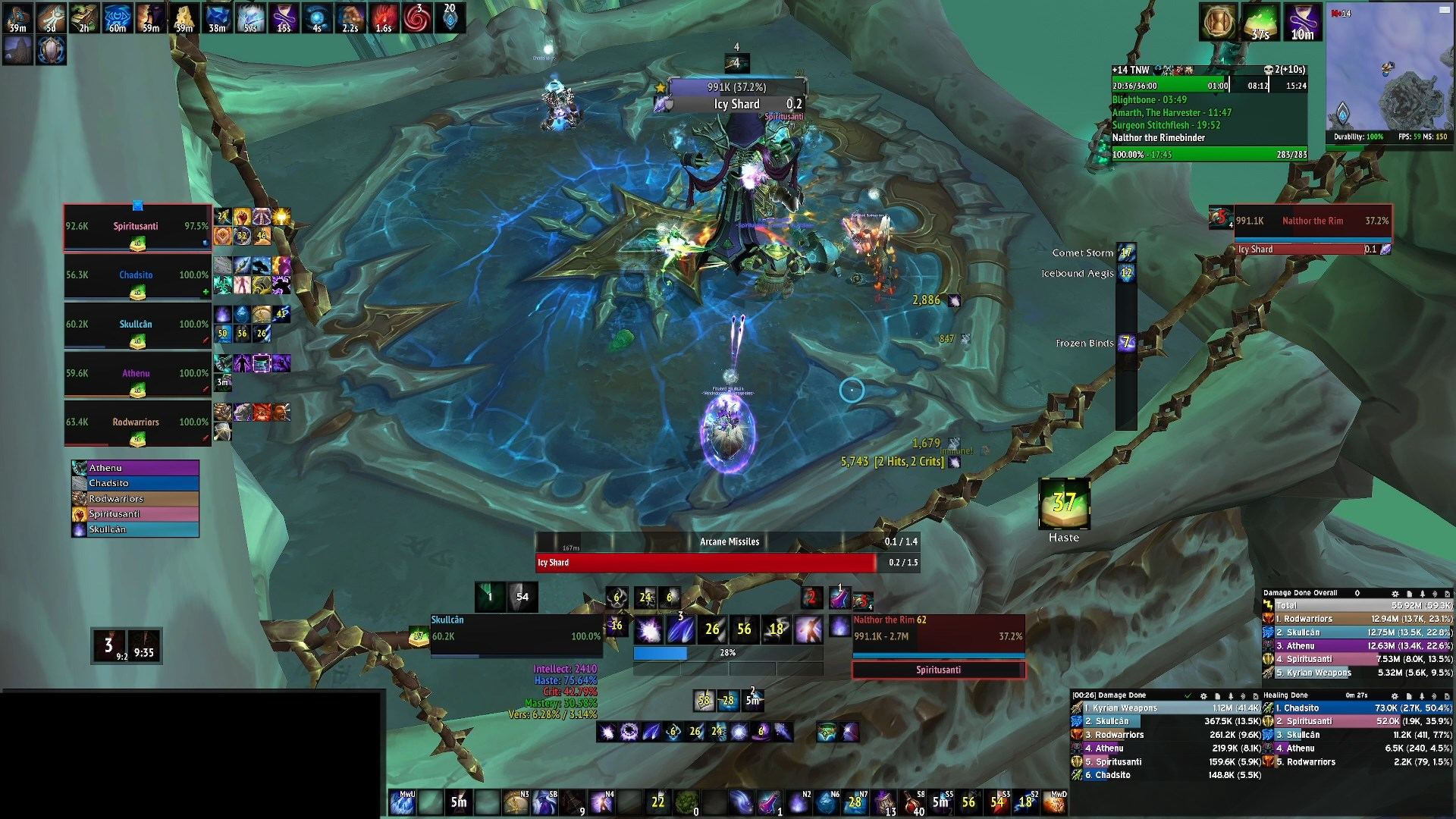 World of Warcraft UI with modified interface elements